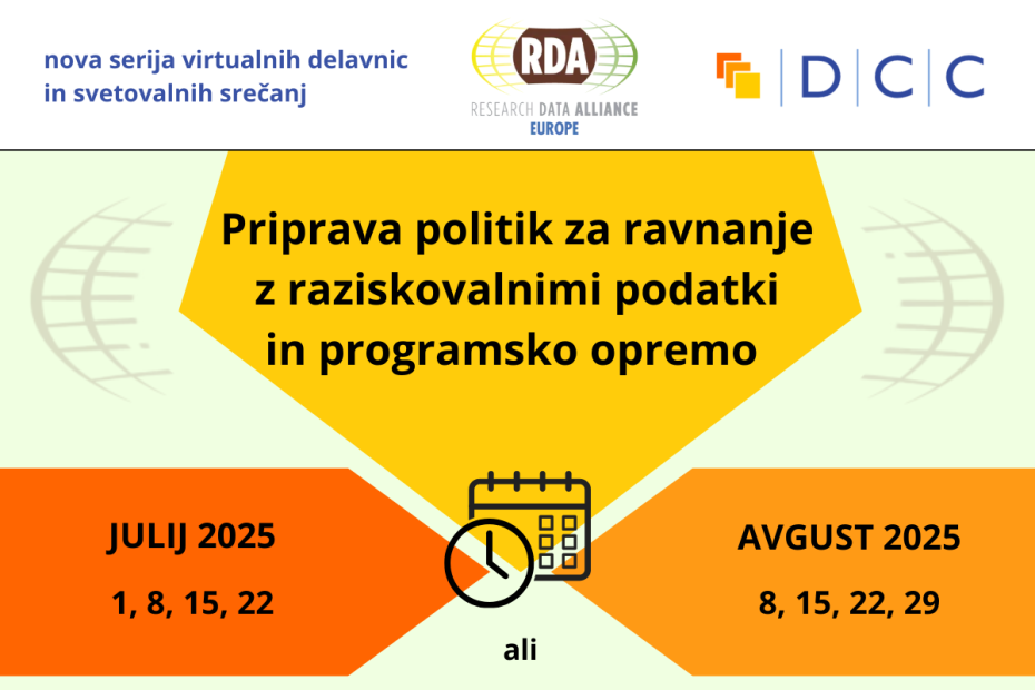 Priprava politik za ravnanje z raziskovalnimi podatki in programsko opremo