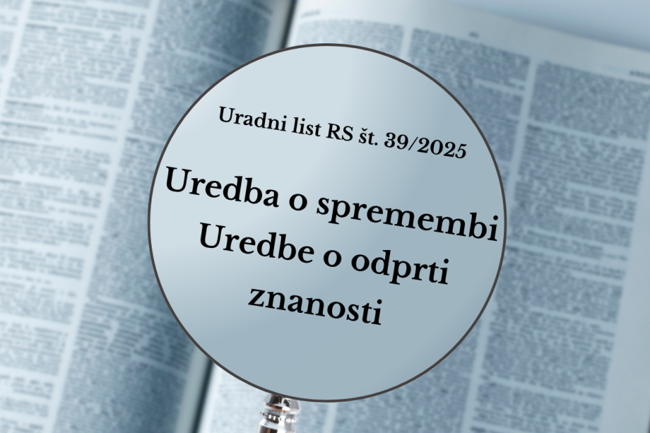 Uredba o spremembi Uredbe o odprti znanosti