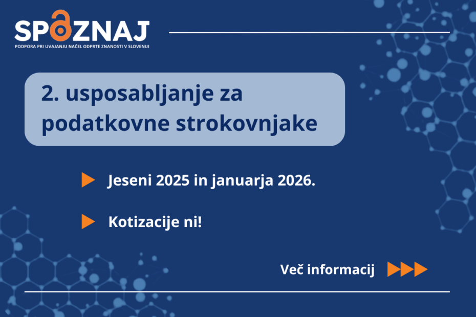 usposabljanje za podatkovne strokovnjake