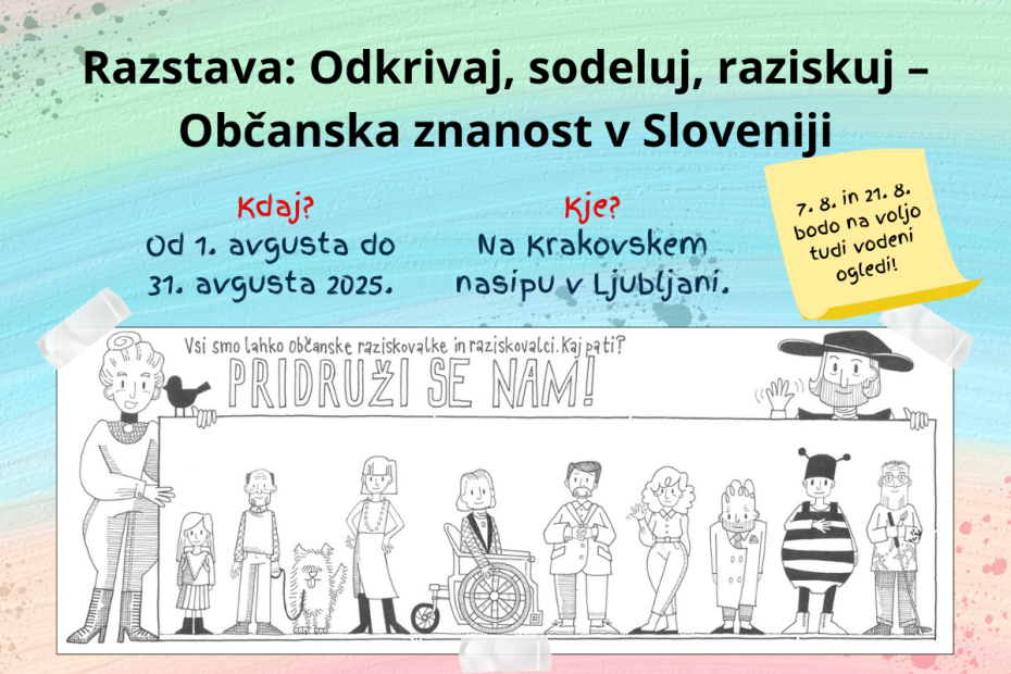 Razstava Odkrivaj, sodeluj, raziskuj – Občanska znanost v Sloveniji