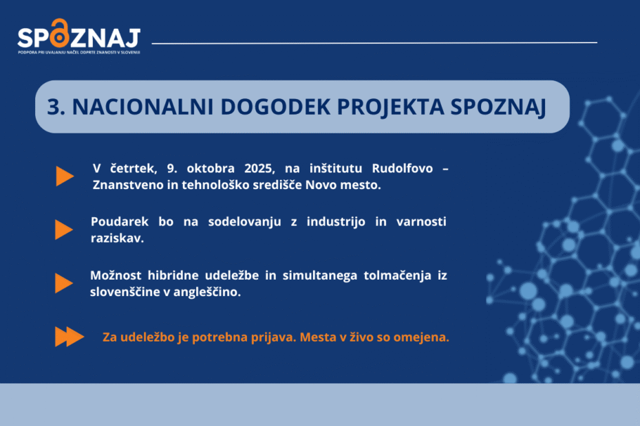Tretji nacionalni dogodek projektra spoznaj