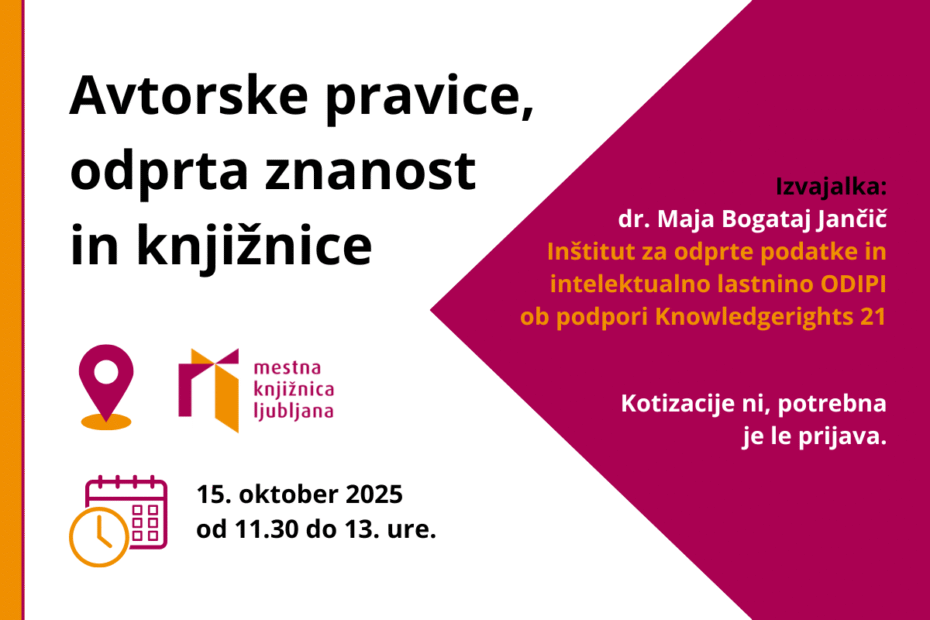 Avtorske pravice, odprta znanost in knjižnice