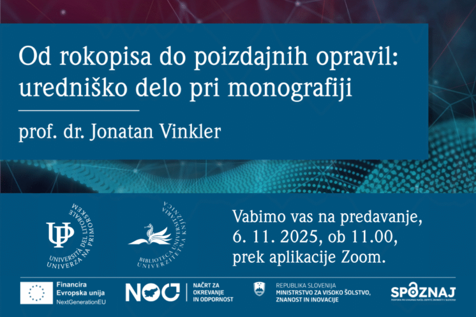 Od rokopisa do poizdajnih opravil uredniško delo pri monografiji