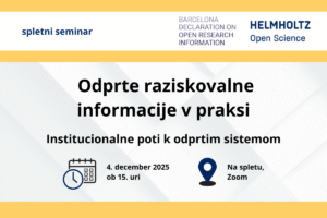 Spletni seminar Odprte raziskovalne informacije v praksi